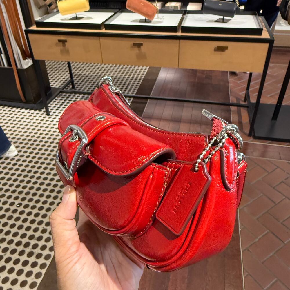 Coach Outlet Ashton Mini Shoulder Bag CDB19 Silver/Dark Cardinal - Picture 5 of 10